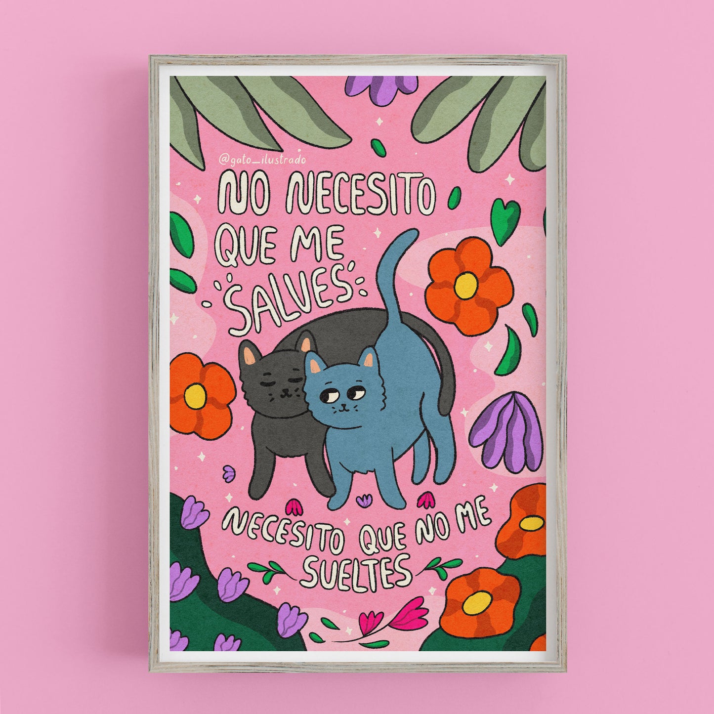 Cuadro Gatos No necesito que me salves