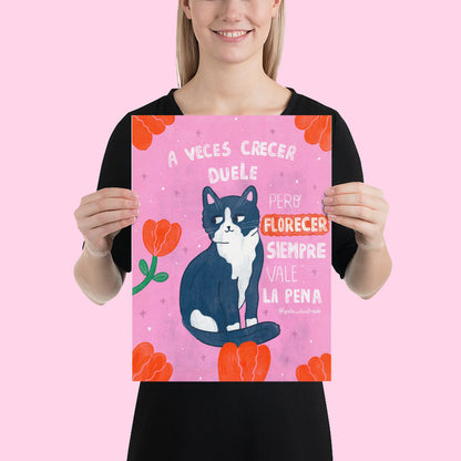 Cuadro  Gato Florecer